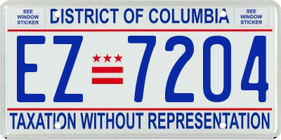 DC license plate EZ7204