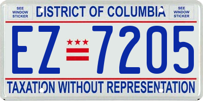 DC license plate EZ7205