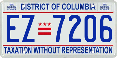 DC license plate EZ7206