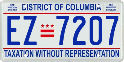 DC license plate EZ7207