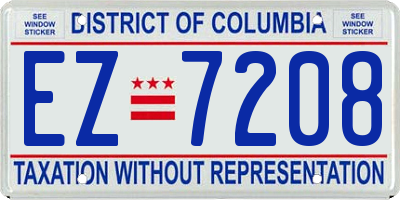 DC license plate EZ7208