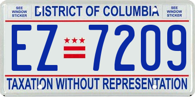 DC license plate EZ7209