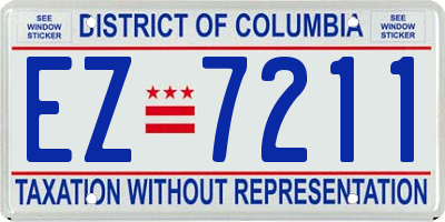 DC license plate EZ7211