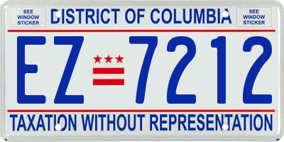 DC license plate EZ7212