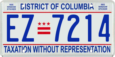 DC license plate EZ7214