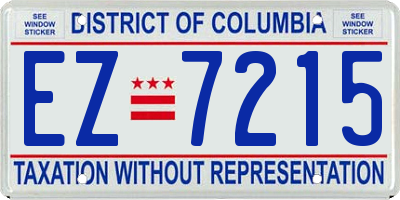 DC license plate EZ7215