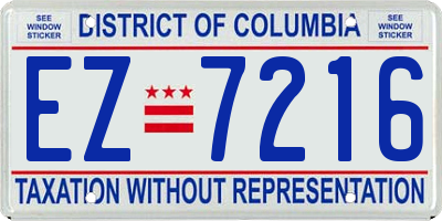 DC license plate EZ7216