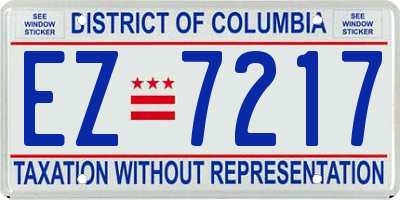 DC license plate EZ7217