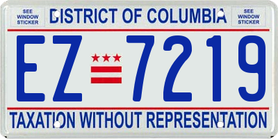 DC license plate EZ7219