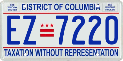 DC license plate EZ7220