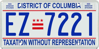 DC license plate EZ7221