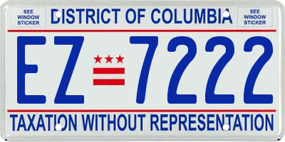 DC license plate EZ7222