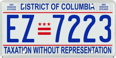 DC license plate EZ7223