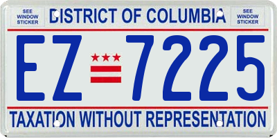 DC license plate EZ7225