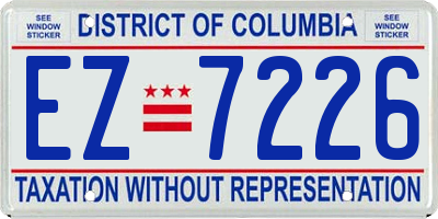 DC license plate EZ7226