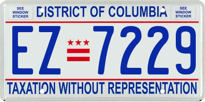 DC license plate EZ7229