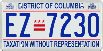 DC license plate EZ7230