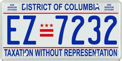 DC license plate EZ7232