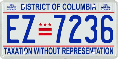 DC license plate EZ7236