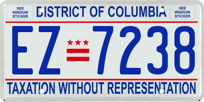 DC license plate EZ7238