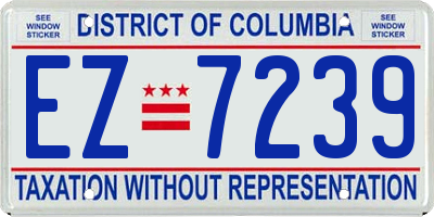 DC license plate EZ7239