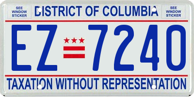 DC license plate EZ7240