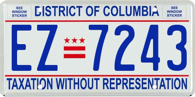 DC license plate EZ7243