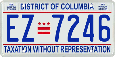 DC license plate EZ7246