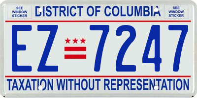 DC license plate EZ7247