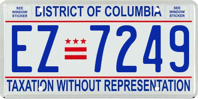 DC license plate EZ7249