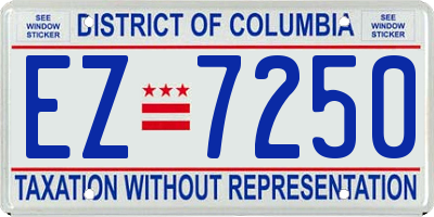 DC license plate EZ7250