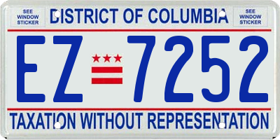 DC license plate EZ7252