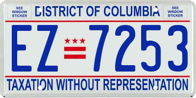 DC license plate EZ7253