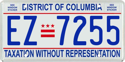 DC license plate EZ7255