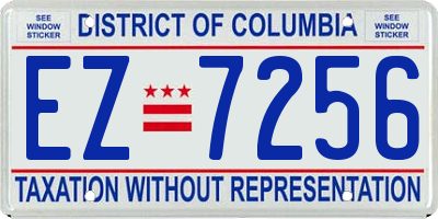 DC license plate EZ7256