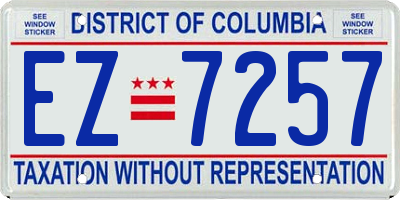 DC license plate EZ7257