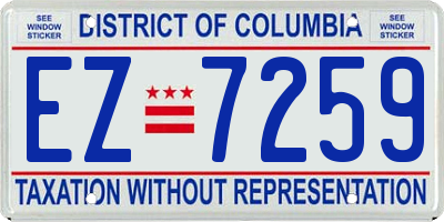 DC license plate EZ7259