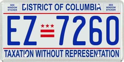 DC license plate EZ7260