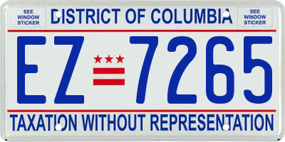 DC license plate EZ7265