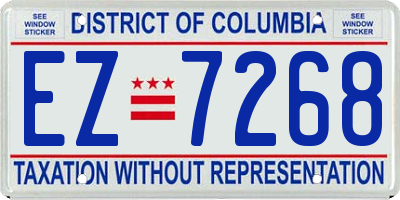 DC license plate EZ7268