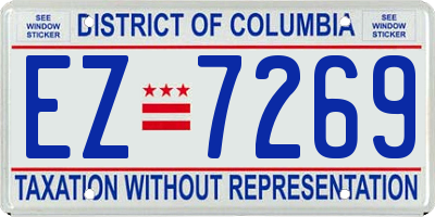 DC license plate EZ7269