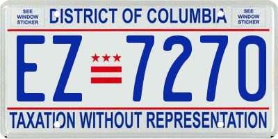 DC license plate EZ7270