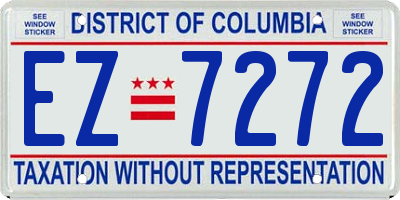 DC license plate EZ7272