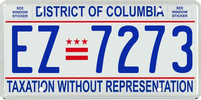 DC license plate EZ7273