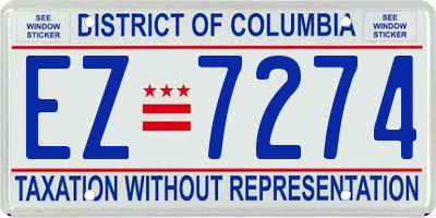 DC license plate EZ7274