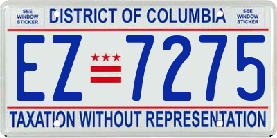 DC license plate EZ7275