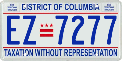 DC license plate EZ7277