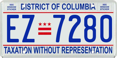 DC license plate EZ7280