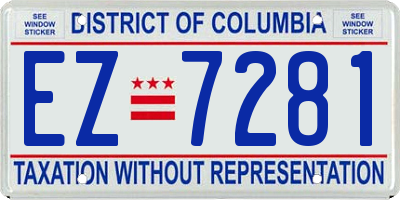 DC license plate EZ7281