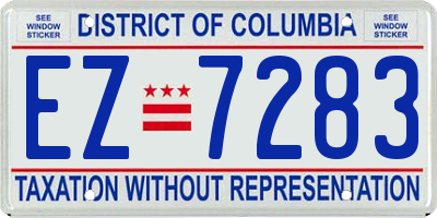 DC license plate EZ7283